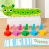 Colorful Caterpillar Puzzle Develops Observation, Cognitive Skills Hand Eye Coordination ,Educational Wooden Toy with Color Matching, Sorting Pieces
