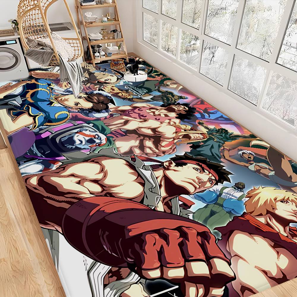Street Fighter Retro Floor Mat INS Style Soft Bedroom Floor House Laundry Room Mat Anti-skid Household Carpets