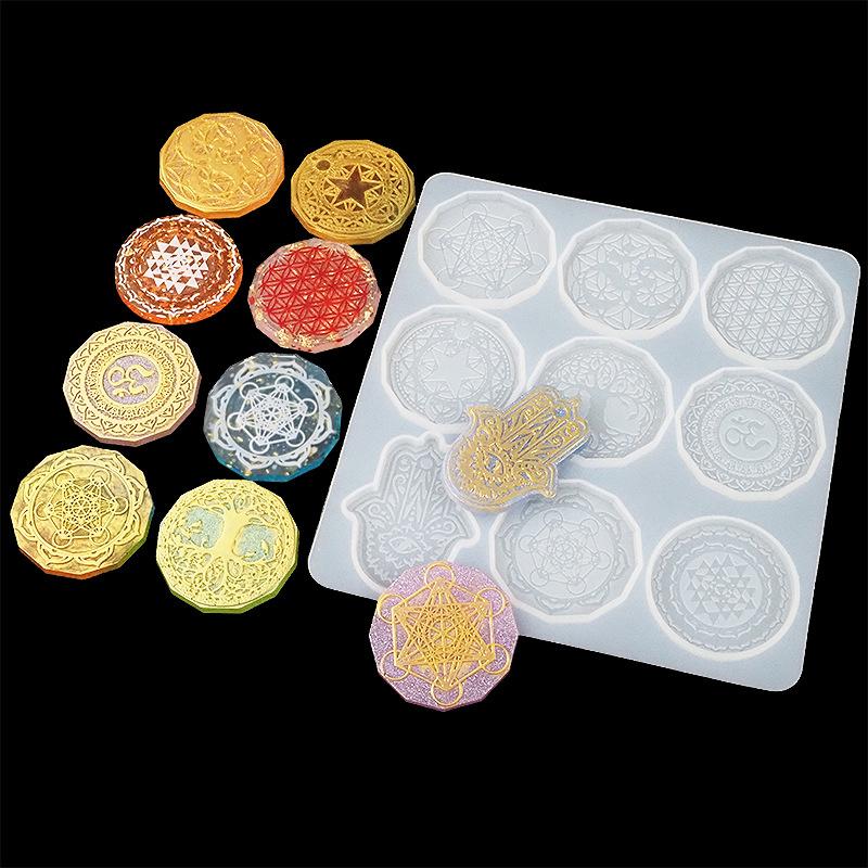 Sacred Geometry Pendant Silicone Mould Crystal Epoxy Resin Mold Jewelry Making