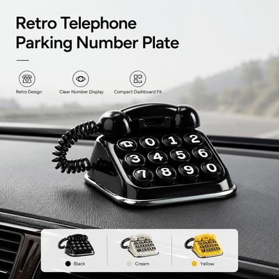 Vintage Temporary Parking Sign Telephone Number Plate Car Additions Gift Creative Car Relocation Phone Number Plate