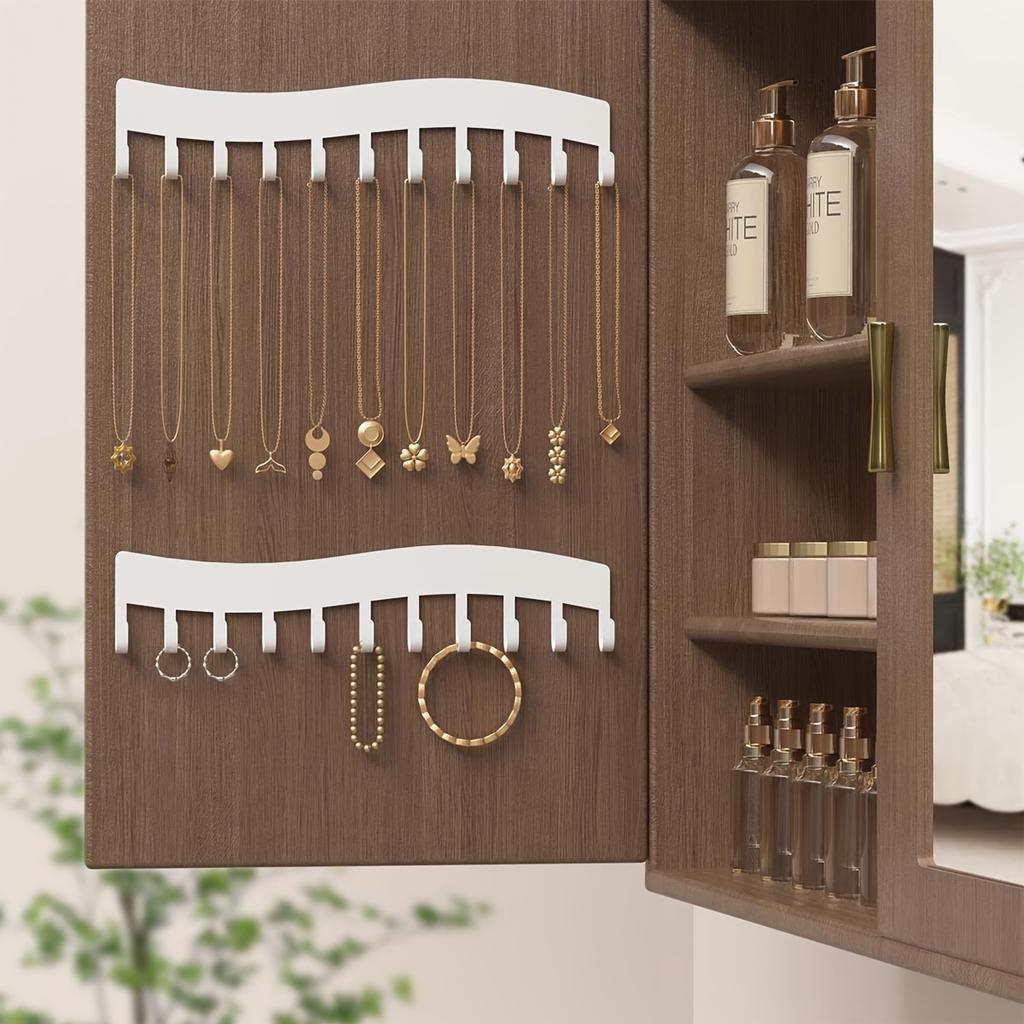 1pc Metal Wall Jewelry Organizer, Art Deco Style Necklace Holder, Hanging Storage Display for Rings, Earrings, Bracelets