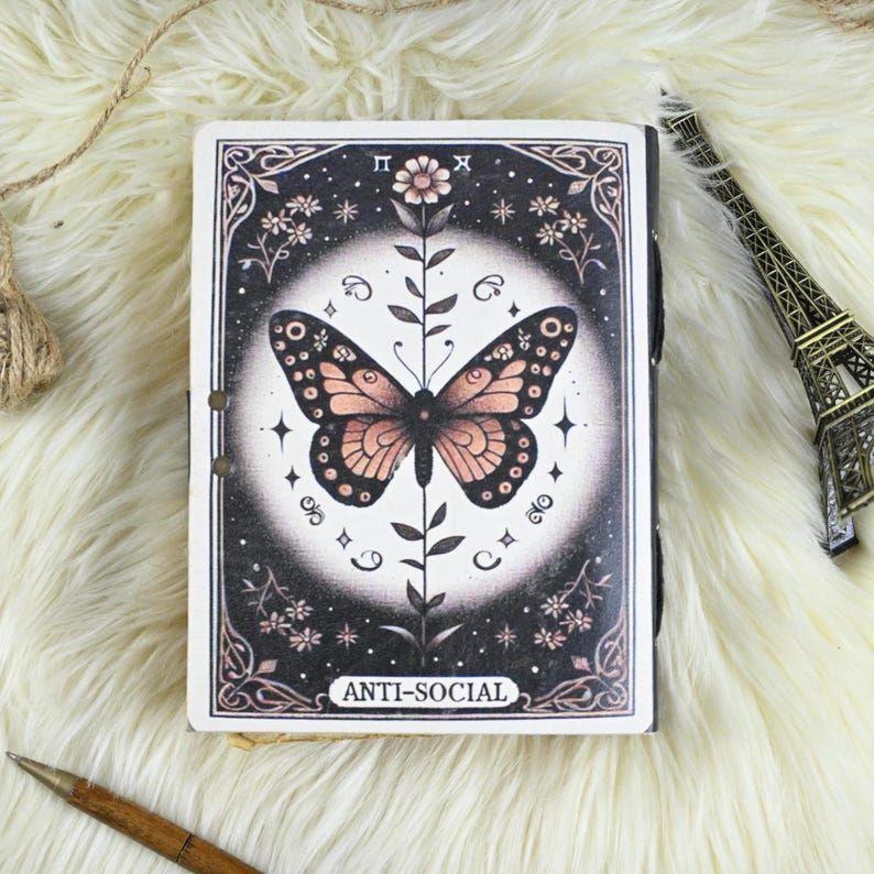 Blank Spell Book of Shadows Luna Moth Journal Witchcraft Supplies Moth Decor and Morpho Butterfly Print Luna Moth Journal gift for Him, Her