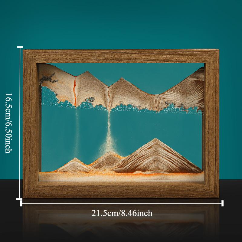 Creative Flowing Sand Paint Wooden Frame Hourglass Decorative Decoration Decoration Home Desktop Flowing Sand Paint Decoration