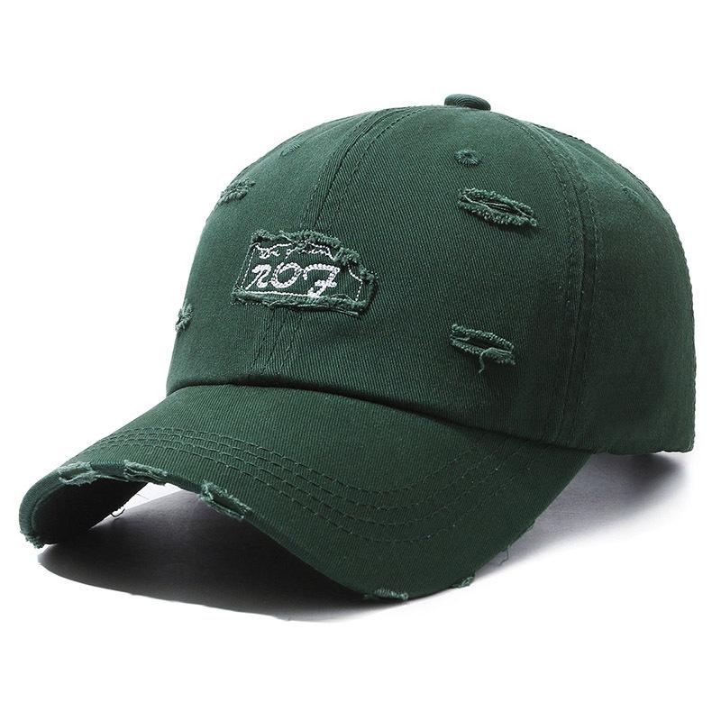 Fashionable Women's Spring and Autumn Letters Ripped Baseball Cap Outdoor Sports Men's Travel Casual Sun Hat Trendy Duckball Cap