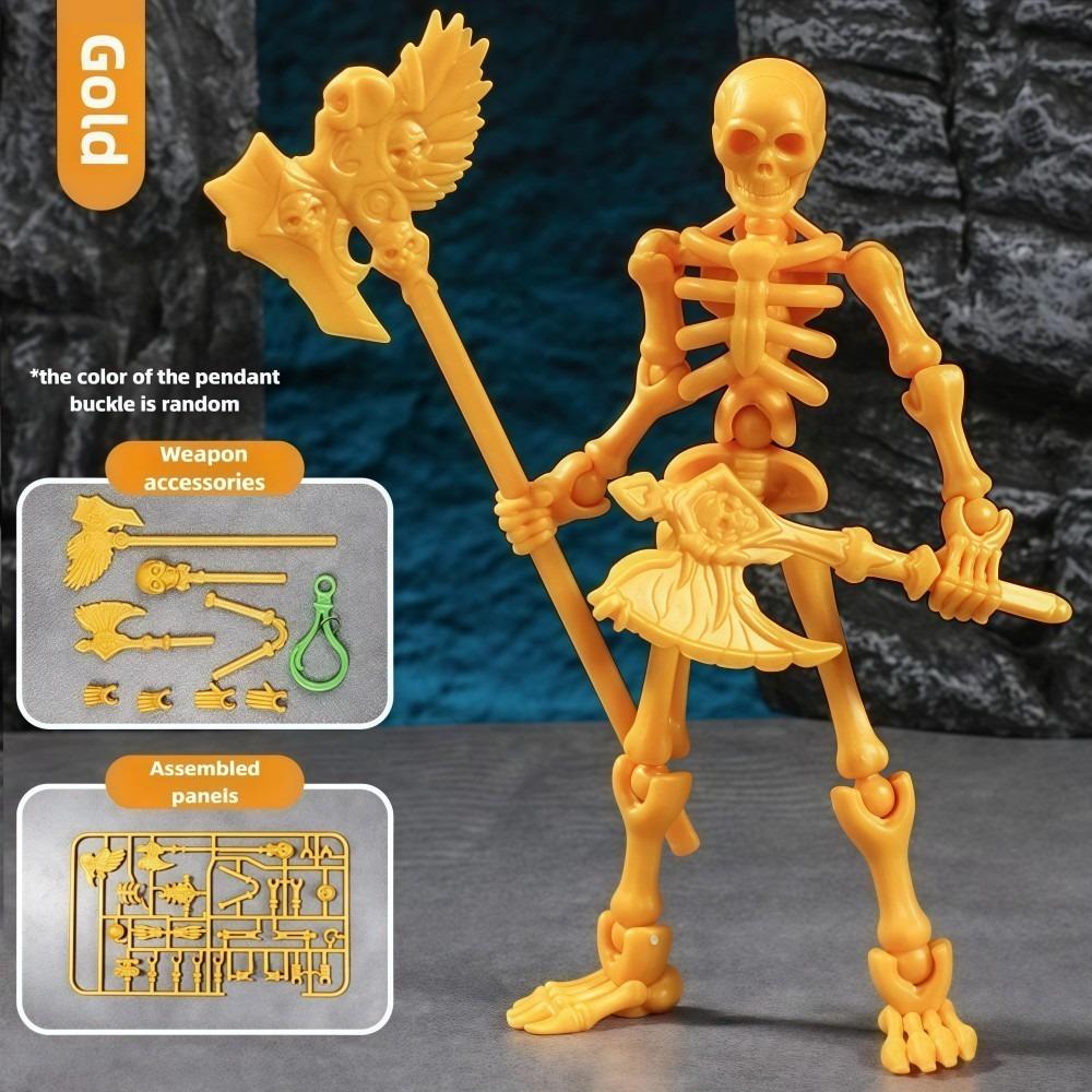 Three-Dimensional Skeleton Action Figure Wearable Can Movable Skull Model Multi-Articulable Multicolor Skeleton Assembly Toys