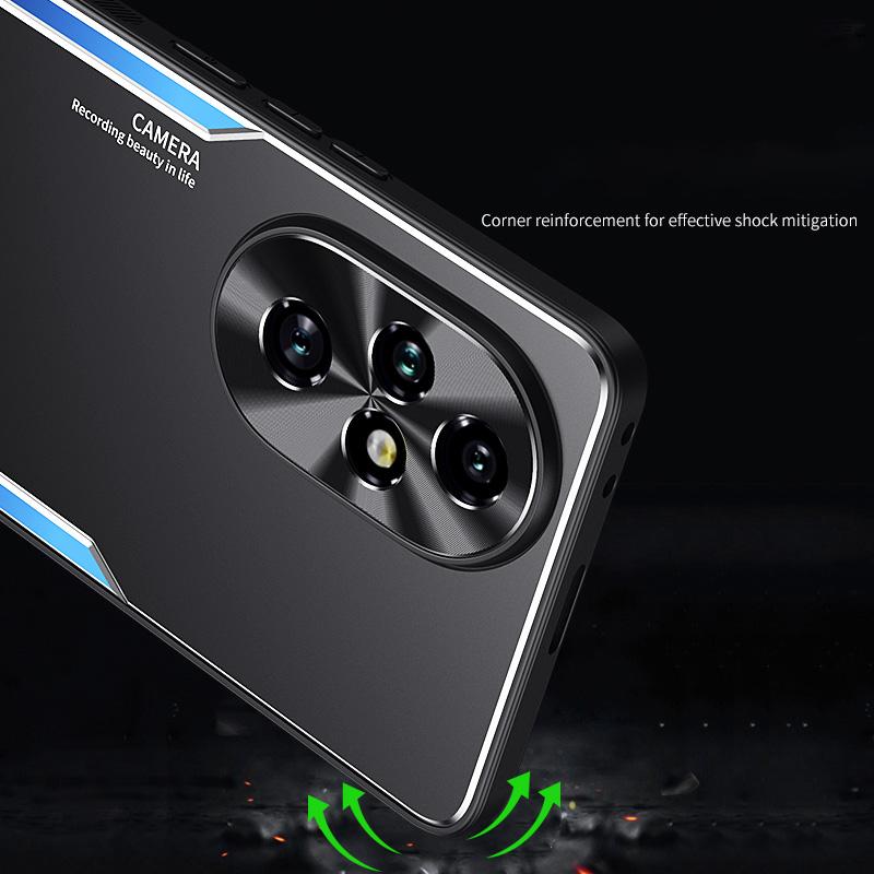 

For Honor 200 5G Case Aluminium Alloy+TPU Shockproof Protective Phone Cover Blue