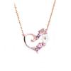 Day 925 Sterling Silver Halskjede CZ Cubic Zirconia Cherry Blossom Open Heart Pendant Halskjede Rosa Gull [KLY] Mors Dame Dame