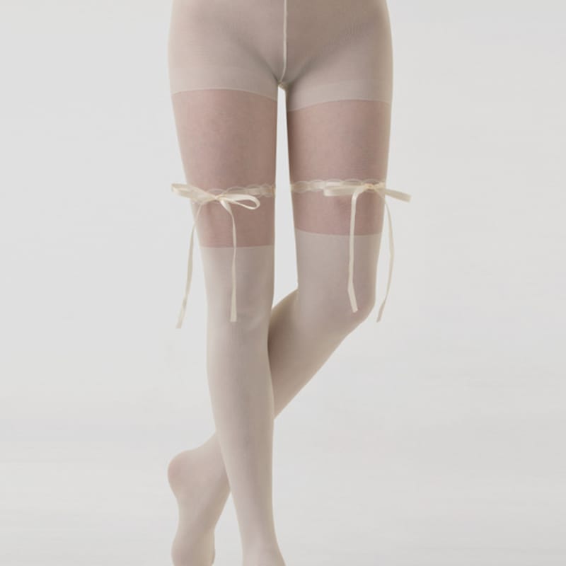 

HUGDAY [30 Ден] Колготки с лентами в стиле балеткор black