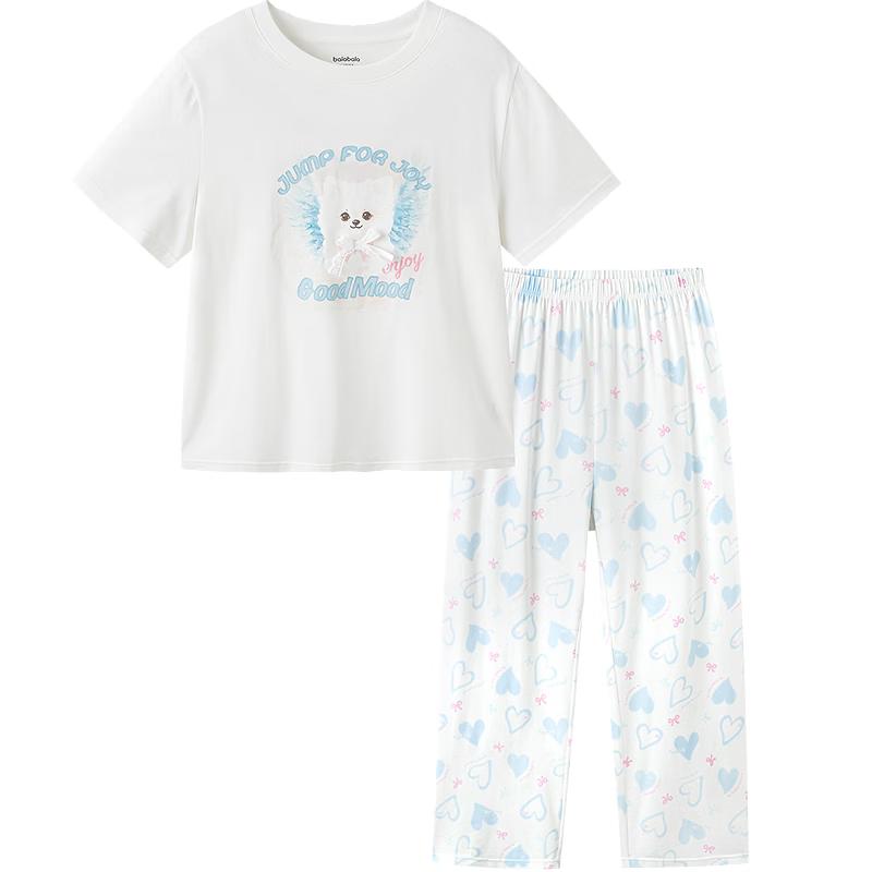 Balabala Girls' Summer Short Sleeve Pajama Set