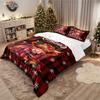 3-teiliges Weihnachts-Hochlandrind-Print-Kernloses-Quilt-Set, mehrgrößig, Schlafzimmer, Wohnheim-Bettwäsche-Dekoration, weich, maschinenwaschbar