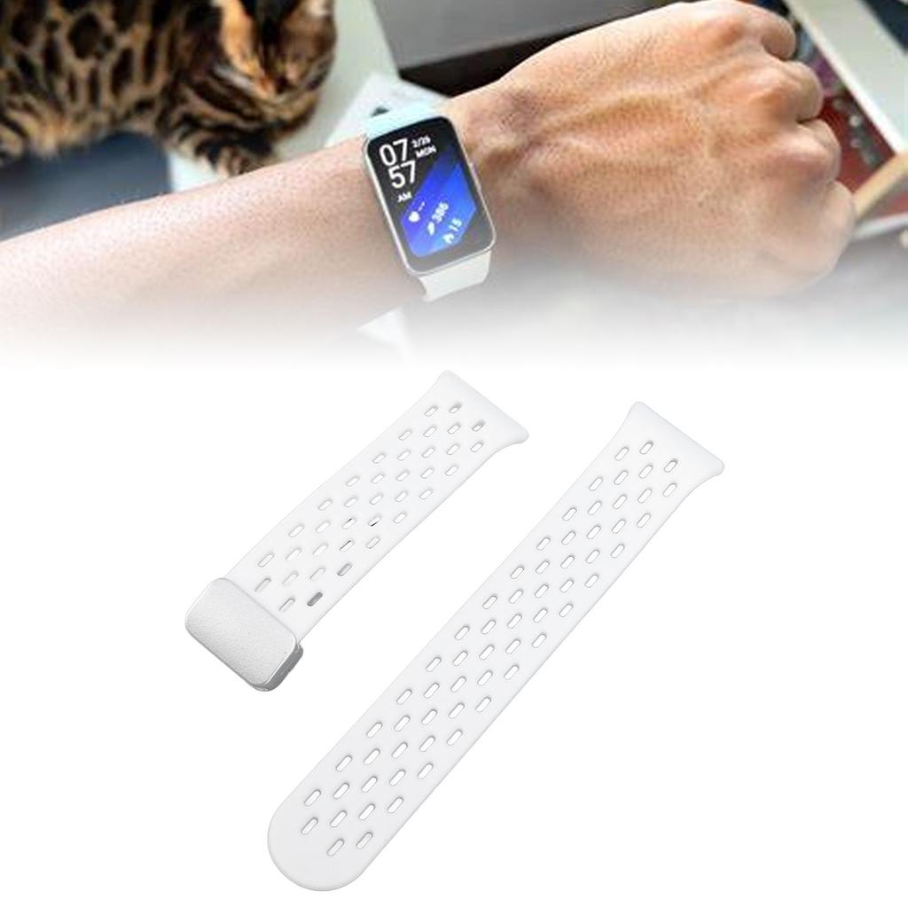 Watch Band Quick Release Silicone Lightweight Stylish Breathable Watch Strap for Galaxy Fit3 White
