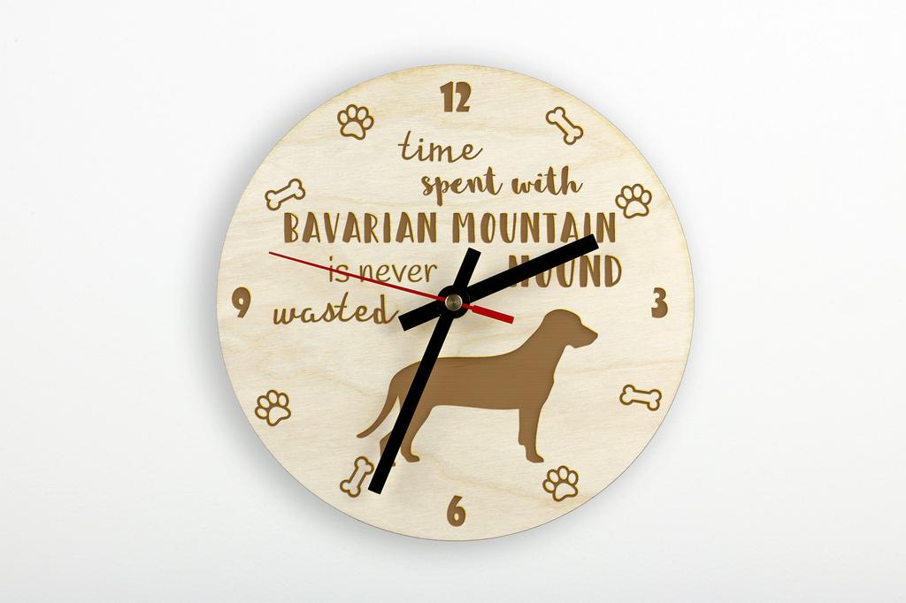 Bavarian Mountain Hound - clock with dog, wooden clock with engraving, personalised clock by Art-Dog