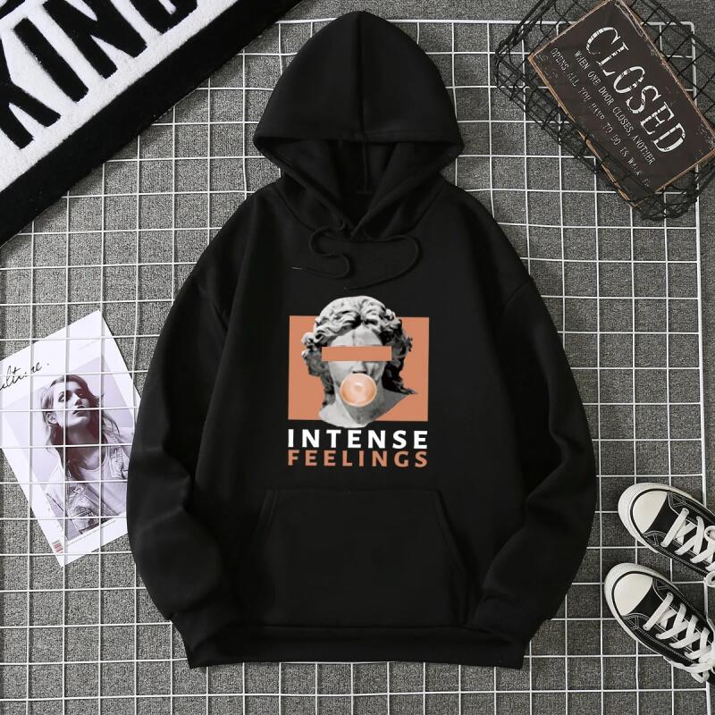 Winter New Women s Hoodie High Street Unisex style Double Pockets Sweatshirts Outerwear Plus-Size Women s Clothing S