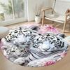 Tiger Round Carpet Design for Decorate room Outdoor Study room Balcony Antislip Round Carpet Decorate Offices Perfect Gift for Women Men