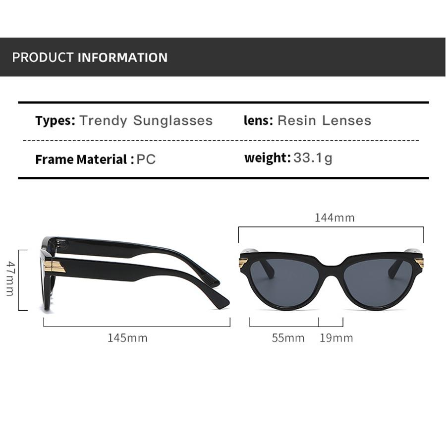 Retro Fashion Cat Eye Sunglasses Women Large Frame Sun Glasses Brand Designer Unisex   Female Shades Leisure Eyewear Uv400