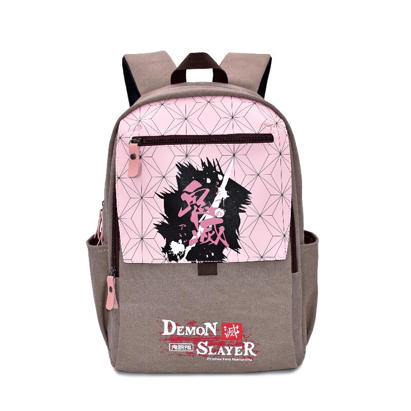 Japan cartoon comics Demon Slayer Large Capacity Backpack Stylish Canvas Schoolbag for Students 0024