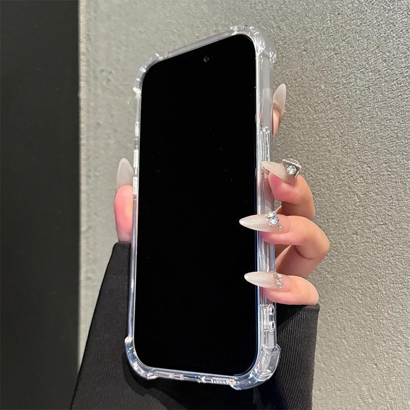 Applicable to iPhone16 cartoon graffiti lazy penguin mobile phone case Apple 17/14 transparent airbag anti-drop soft case