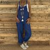 Curve-Friendly Suspenders Romper 2025 - Relaxed Fit Wide Strap Jumpsuit W/ Adjustable Ties, Plus Size Boho Palazzo Pants for Beach & Street