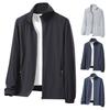 Men Women Sunscreen Jacket Stand Collar Long Sleeve Solid Color Zipper Closure Ice Silk