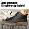 Labor Protection Shoes Men's Welder Shoes Steel Toe Anti-smashing and Puncture Prevention Men's Shoes Spark Resistant Safety Protection