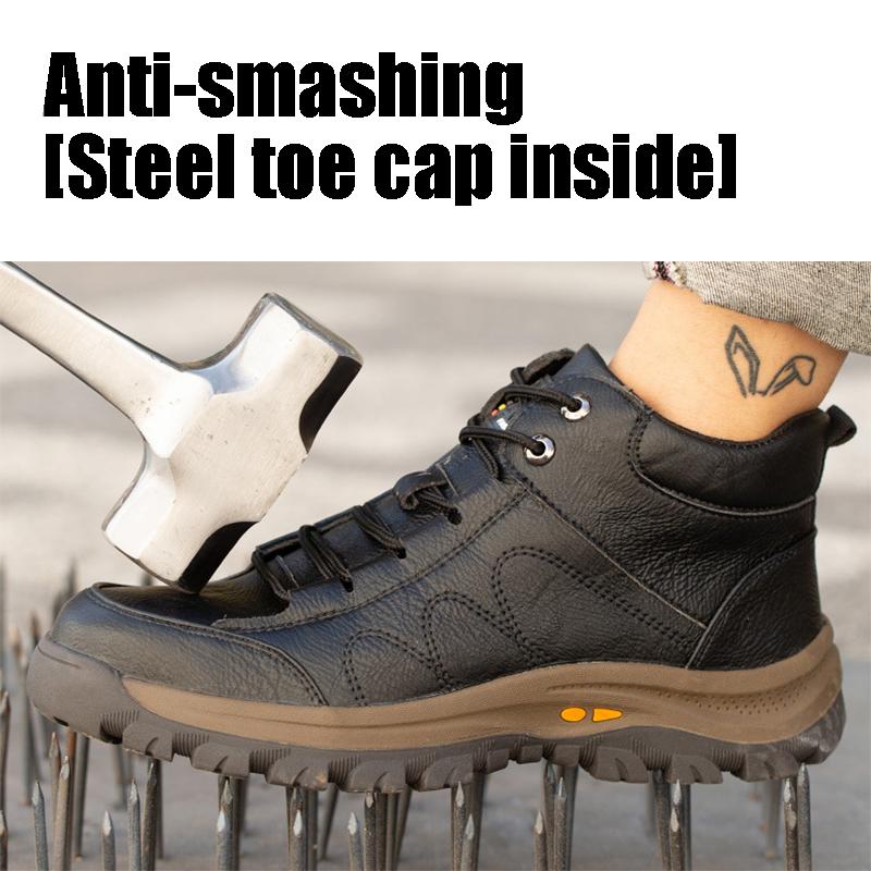 Labor Protection Shoes Men's Welder Shoes Steel Toe Anti-smashing and Puncture Prevention Men's Shoes Spark Resistant Safety Protection