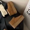 Henan Sangpo Village snow boots fur integrated short tube mini thick-soled muffin mini small short thickened cotton boots