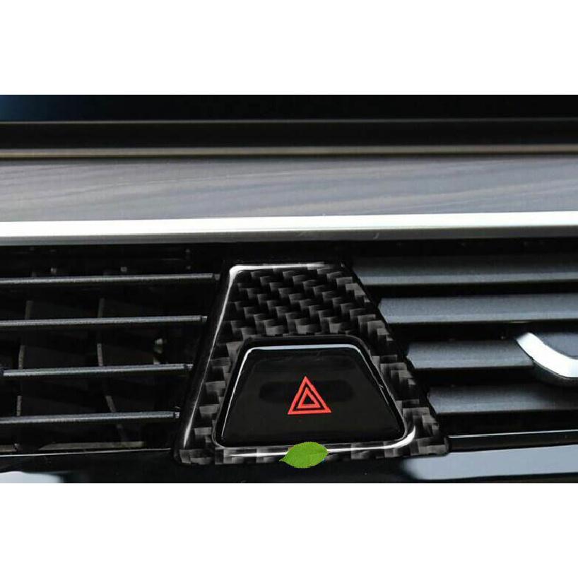 For BMW 5 Series 18- Real Carbon Fiber Console Emergency Light Switch Decor