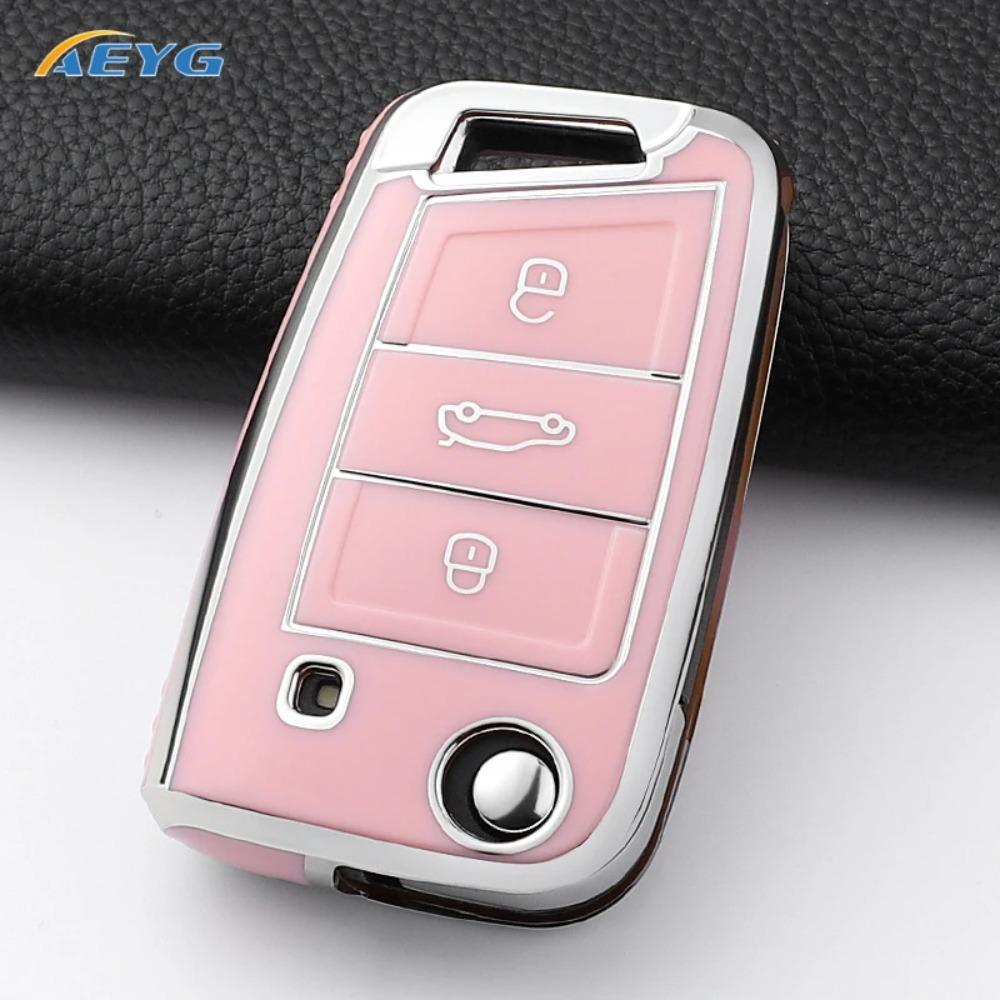 For VW Volkswagen Golf 7 MK7 Tiguan MK2 for SEAT Ateca Leon FR 2 Ibiza for Skoda Octavia Car Key Case Cover Interior Accessories