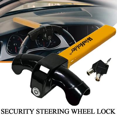 Stainless Steel T-Bar Steering Lock - Universal Anti-Theft Immobilizer for Sedan To SUV, Anti-Pry Design with DualGuard Keys