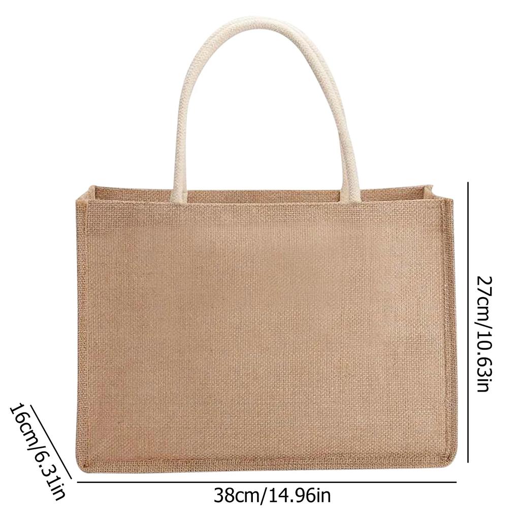 Jute Tragetasche Einkaufstasche Damen Wiederverwendbar Lebensmittel Große Kapazität Aufbewahrungstasche Mode Damen Handtasche Hochzeit Geburtstagsgeschenktasche