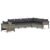 VidaXL Salon de jardin 7 pcs avec coussins Gris Résine tressée 3187286