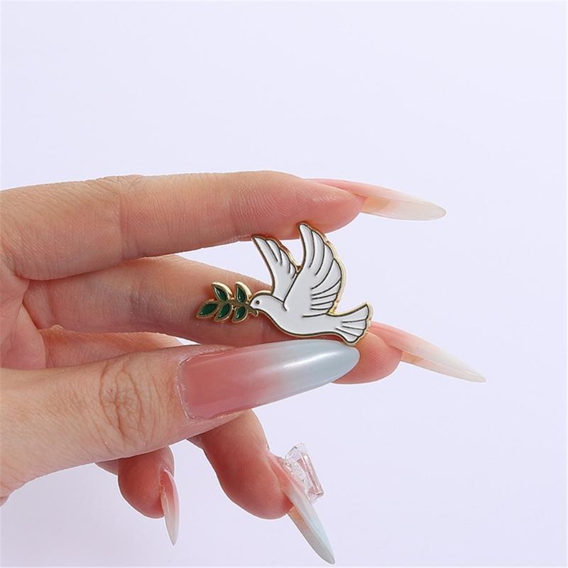 10 Piece Peace Symbol Brooch Badge Pin With Tree Branch Detail Shape For Weddings Business Meetings Everyday Wear