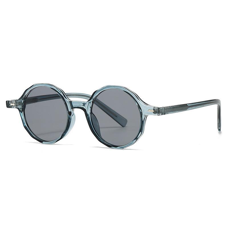 New Classic Round Frame Rice Nail Men's and Women's Fashion Sunglasses Plug in Legs Versatile Personalized Sunglasses