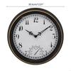 62KD 12inch Retro Wall Clock Thermometer Hanging Time Clock Decorative Crafts