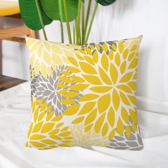 45x45CM Modern Square Pillow Shams Flower Pattern Pillowcase Hidden Zipper Closure Sofa Cushion Cover Home Bedroom Bedding Decoration