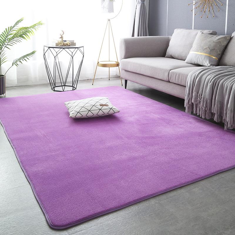 

Solid Color Coral Velvet Carpet Modern Living Room Area Rugs Bedroom Bedside Rug Living Room Tatami Crawling Mat Home Decoration 30x40cm фіолетовий