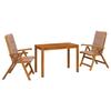 Garden Dining Set Natural Solid Wood Acacia