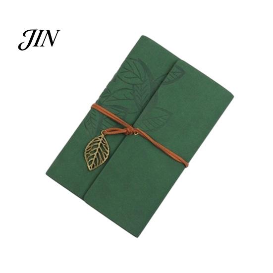 Refillable Journal Notebook Vintage Faux Leather Journal, A5 A6 A7 6 Ring Loose-Leaf Horizontal Line Paper with Retro Metal Leaf Pendant for Writing,