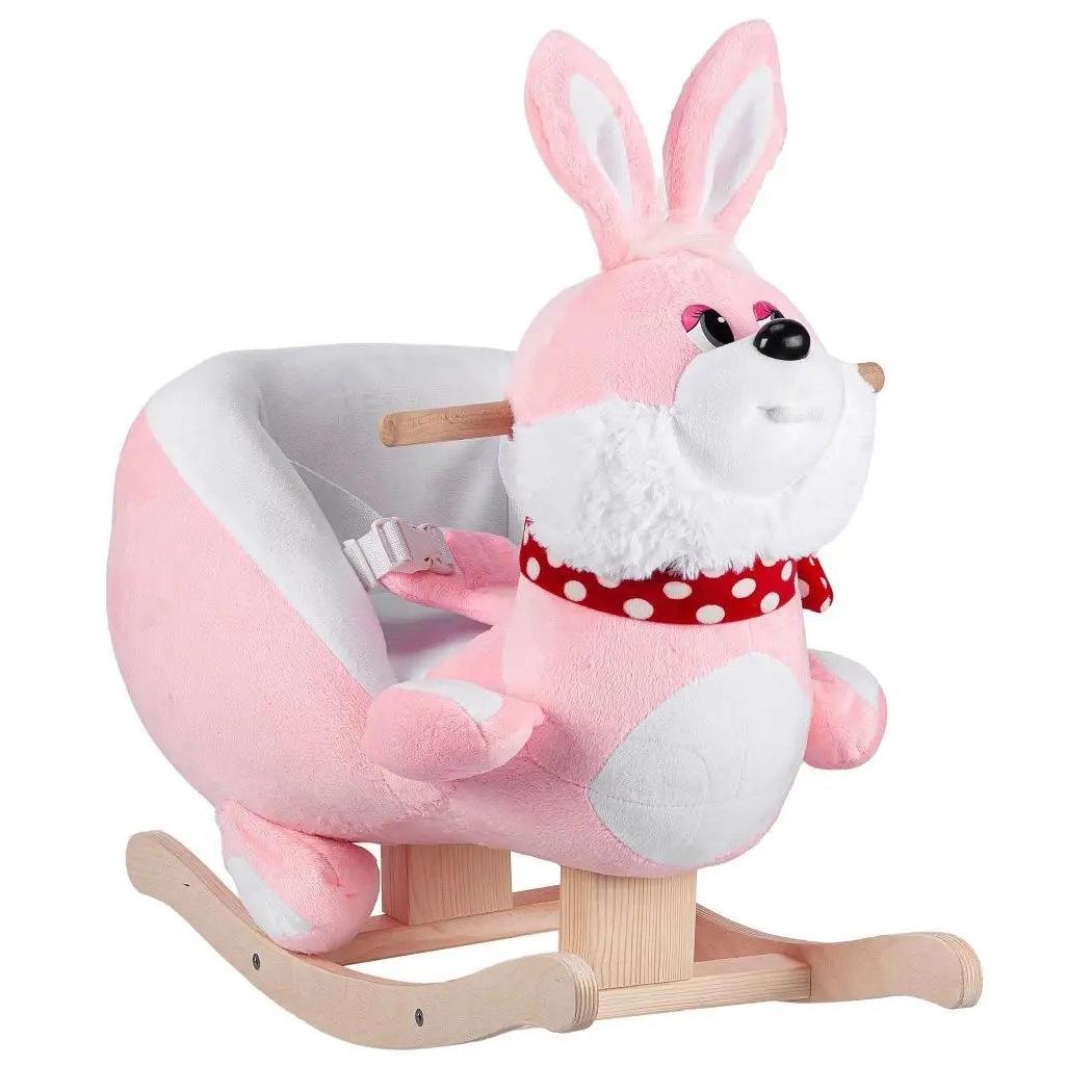 

Детское музыкальное мягкое животное качалка - Детская игрушка качалка розовый
