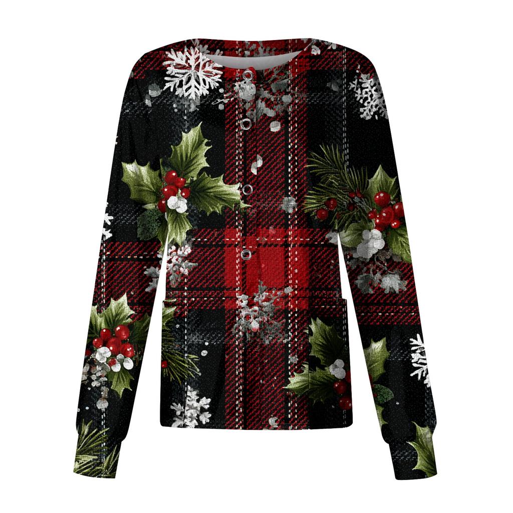 Women's Casual Long Sleeve Single Breasted  Printed Dry-nurse Top
