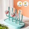 Rippen-Babyflasche Babyflasche Babyflasche Babyflasche Reinigung Baby Babyzubehör Gestell, Ständer, Halter, Gestell, Werkzeug, Trocknen, Abtropfgestell, Geschenk, (Rosa)