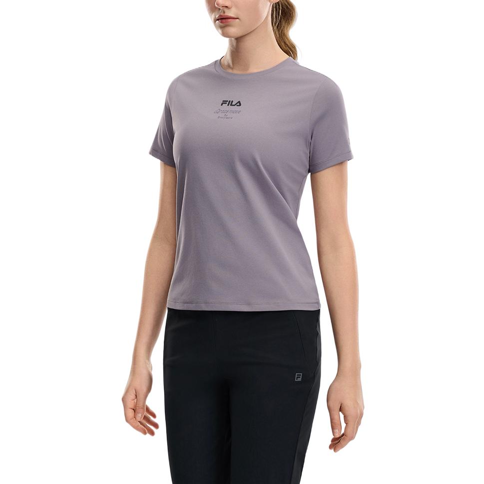 FILA Fitness Pullover Round Neck Short Sleeve Solid Color T-Shirt Women tops A11W621102F-GY