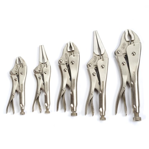 

WORKPRO 5-Piece Locking Pliers Set with Curved Jaws and Long Nose