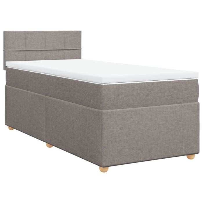 VidaXL Sommier à lattes de lit avec matelas Taupe 90x200 cm Tissu 3288867