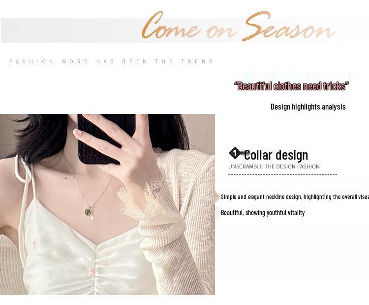 Women's Summer Spaghetti Strap Two-Piece Dress Set: Pure Style, Heavy Duty Print, Slimming Waist, Versatile Long Dress