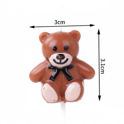 5PCS Bear Shaped Candles Cupcake Topper Baby Shower Favors 5 Bear Candles for Guests for Bear Party Supplies Decorations