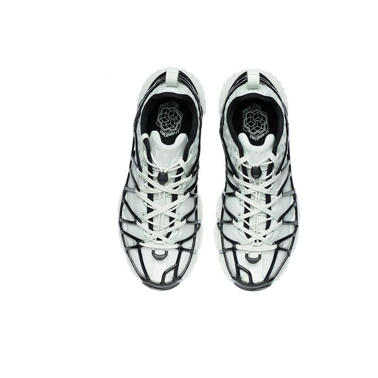Li Ning Mix Ace Trendy nízké sportovní volnočasové boty Pánské tenisky Mrazivě bílá Černá ARYR013-5