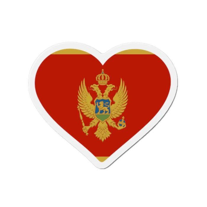 Aimant Coeur Drapeau Monténégro - Multicolore - 10 Cm - 50 Pièces - Résine Synthétique - Mixte