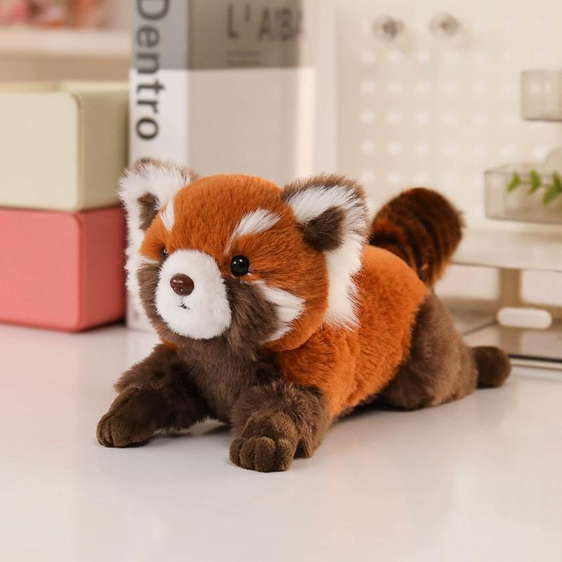 20cm Liggend Dier Pluche Speelgoed Gevuld Lam Rood Panda Hond Kat Beer Pluizige Slaapmaatje Cadeau 20cm