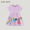 European Style Cartoon Print Princess Dresses for Girls - Summer Collection 2026